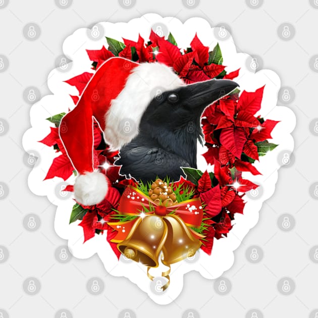 CHRISTMAS WREATH RAVEN VERSION 2!:) Sticker by SquishyTees Galore!